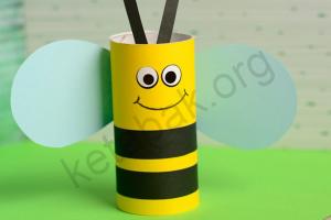 ساخت کاردستی زنبور با رول دستمال توالت