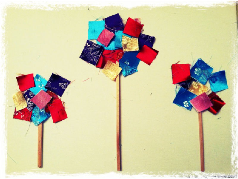 ساخت تابلوهای رنگی با تکههای پارچه