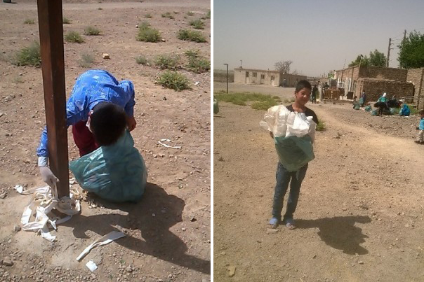 پاکسازی روستای محمودآباد از زباله به همت کودکان خانه فرهنگ
