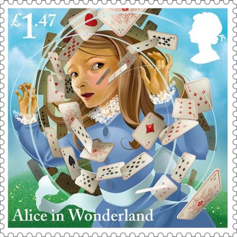 تمبرهایی برای جشن ١۵٠ سالگی آلیس در سرزمین عجایب